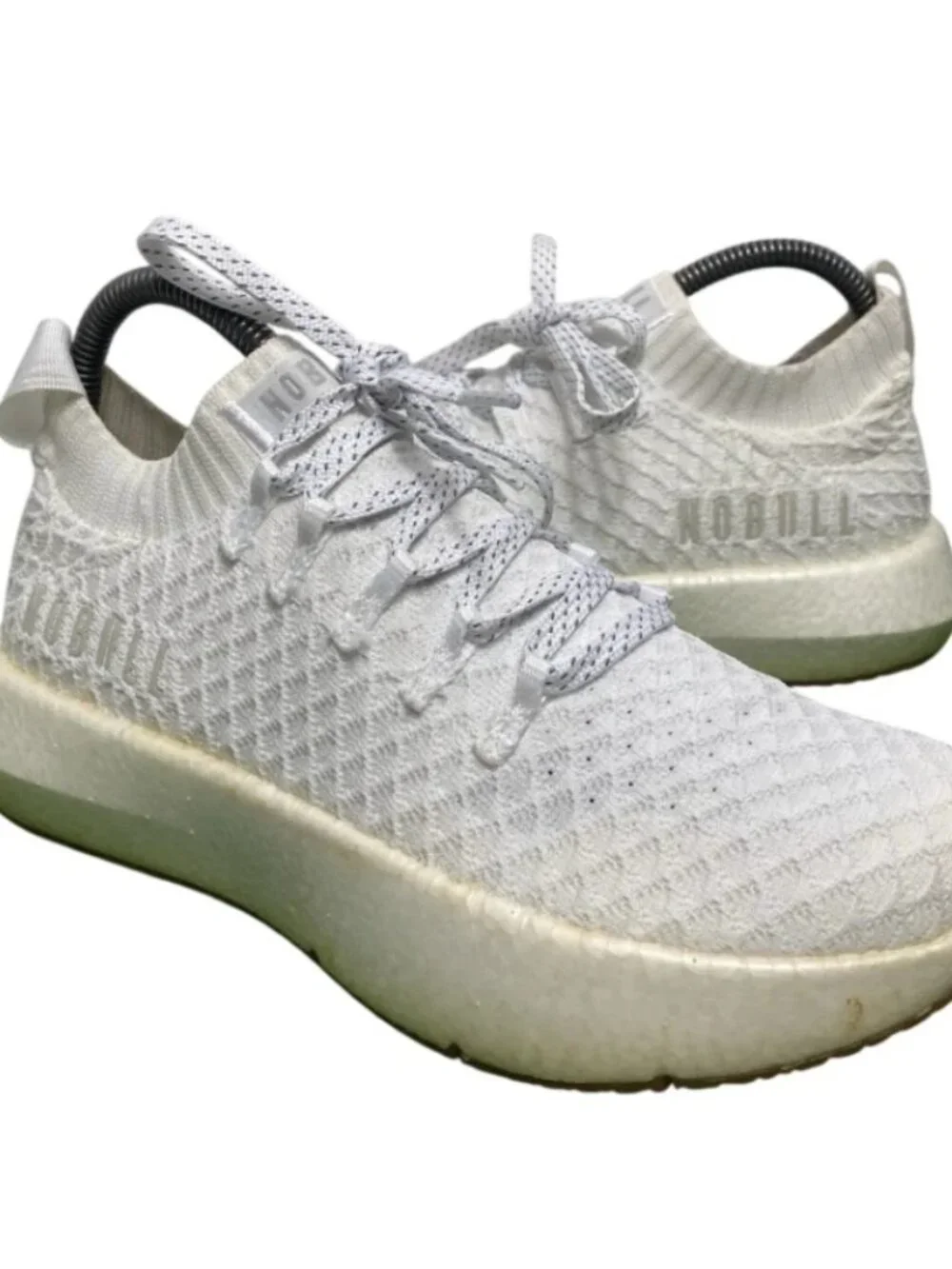 NOBULL Diamond Knit Womens White Athletic Training Running Shoes Size 7.5